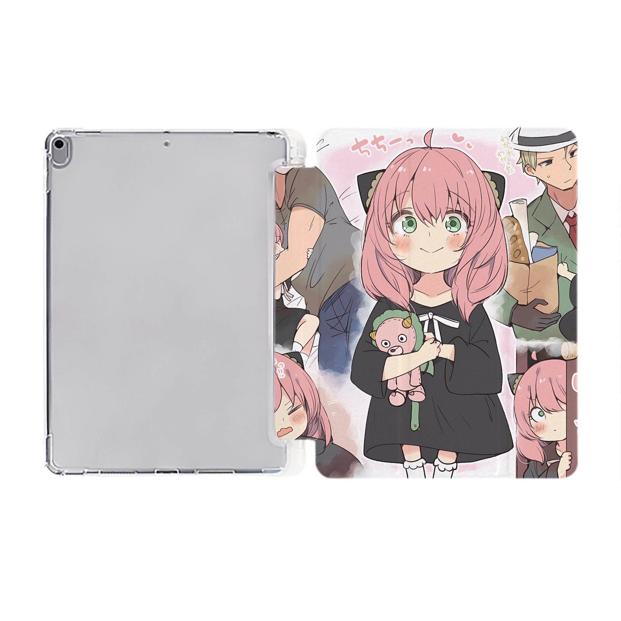 （画像用） SPY×FAMILY间谍家家酒 IPad ケース ペン収納付き 三つ折りスタンド PUレザー×シリコン 対応機種9.5/10.5/10.9インチ